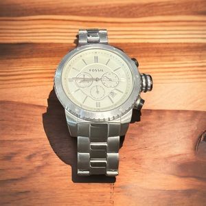 Stainless steel fossil man watch